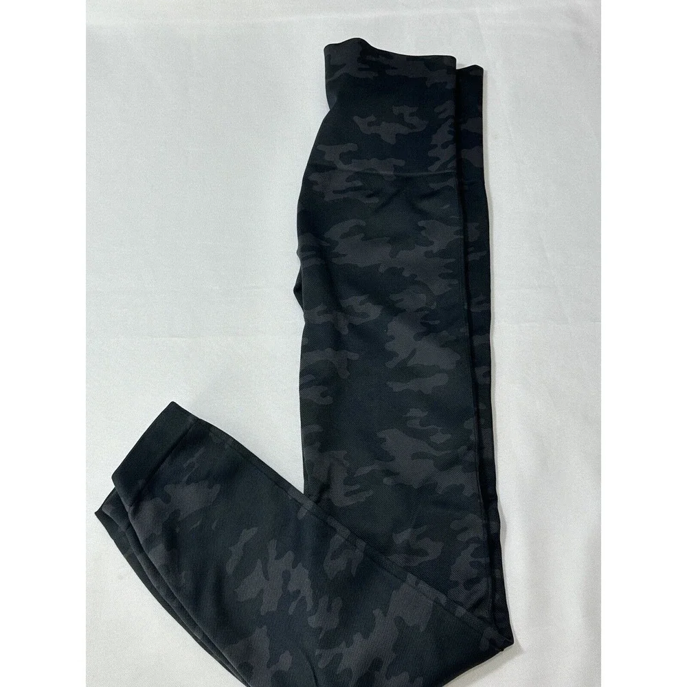Spanx Leggings Womens Large Black Gray Camo Look At Me Now Seamless L - Picture 3 of 7